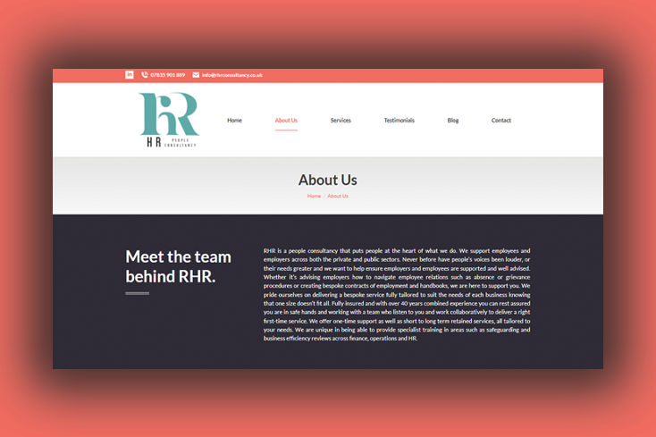 Nifty Bear Web Design - Portfolio - RHR Consultancy 5